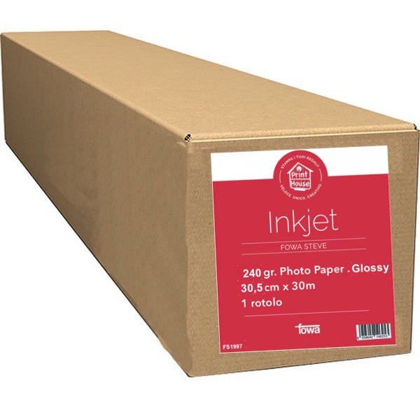 Fowa Steve Carta per plotter Inkjet 30,5cm x 30mt 240gr. Glossy FS1997 Fowa Steve Carta per plotter Inkjet 30,5cm x 30mt 240gr. Glossy FS1997